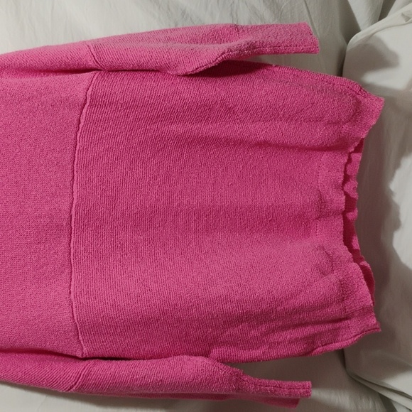 Glam Pink Fold Over Cowl Neck Sweater Sz.M Oversized Gently Worn - Picture 9 of 9